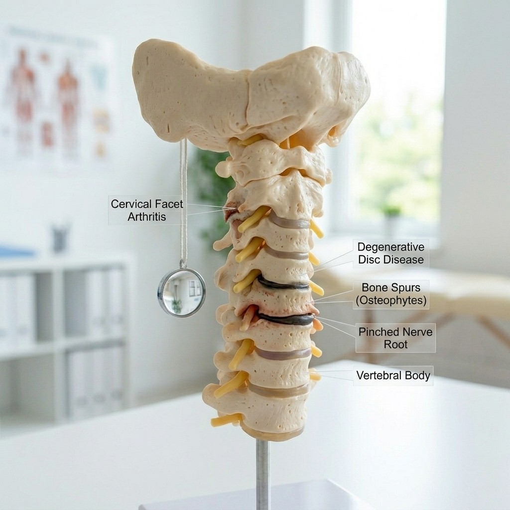 Artritis de las facetas articulares cervicales y enfermedad degenerativa discal en el cuello